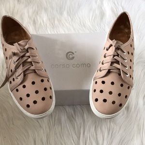 Corso Como cut out blush/pink leather sneakers